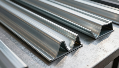 Custom metal trim and flashing profiles with precise bends