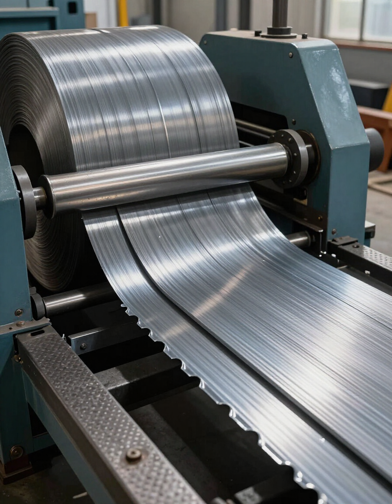 Mobile roll-forming machine forming standing seam metal panels on site