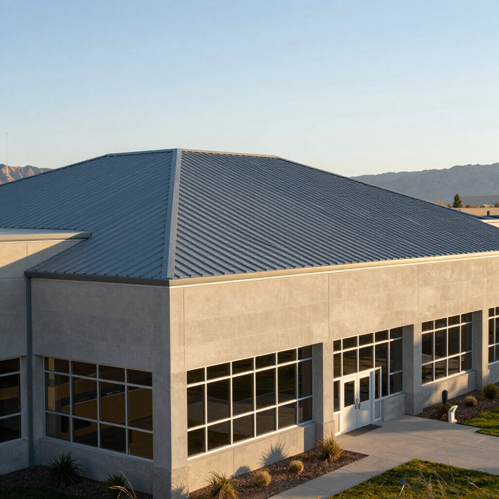 Institutional building with standing seam metal roof