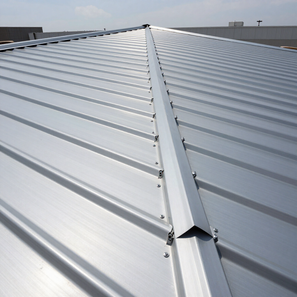 Low-slope commercial flat-to-pitched transition with mechanical lock panels