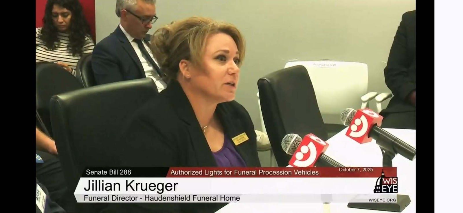 Jill testifying before the Wisconsin State Senate committee