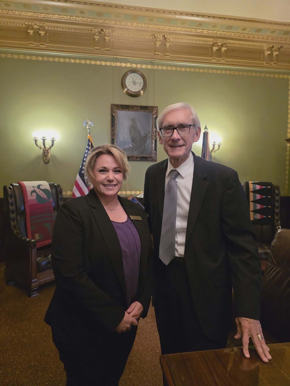 Jill with Governor Evers