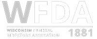 Logo for the Wisconsin Funeral Directors Association (WFDA), featuring the acronym 