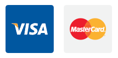 A visa and mastercard logo on a white background.
