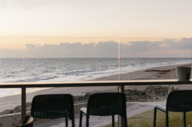 Ocean view from the balcony at Esplanade Apartments, West Beach