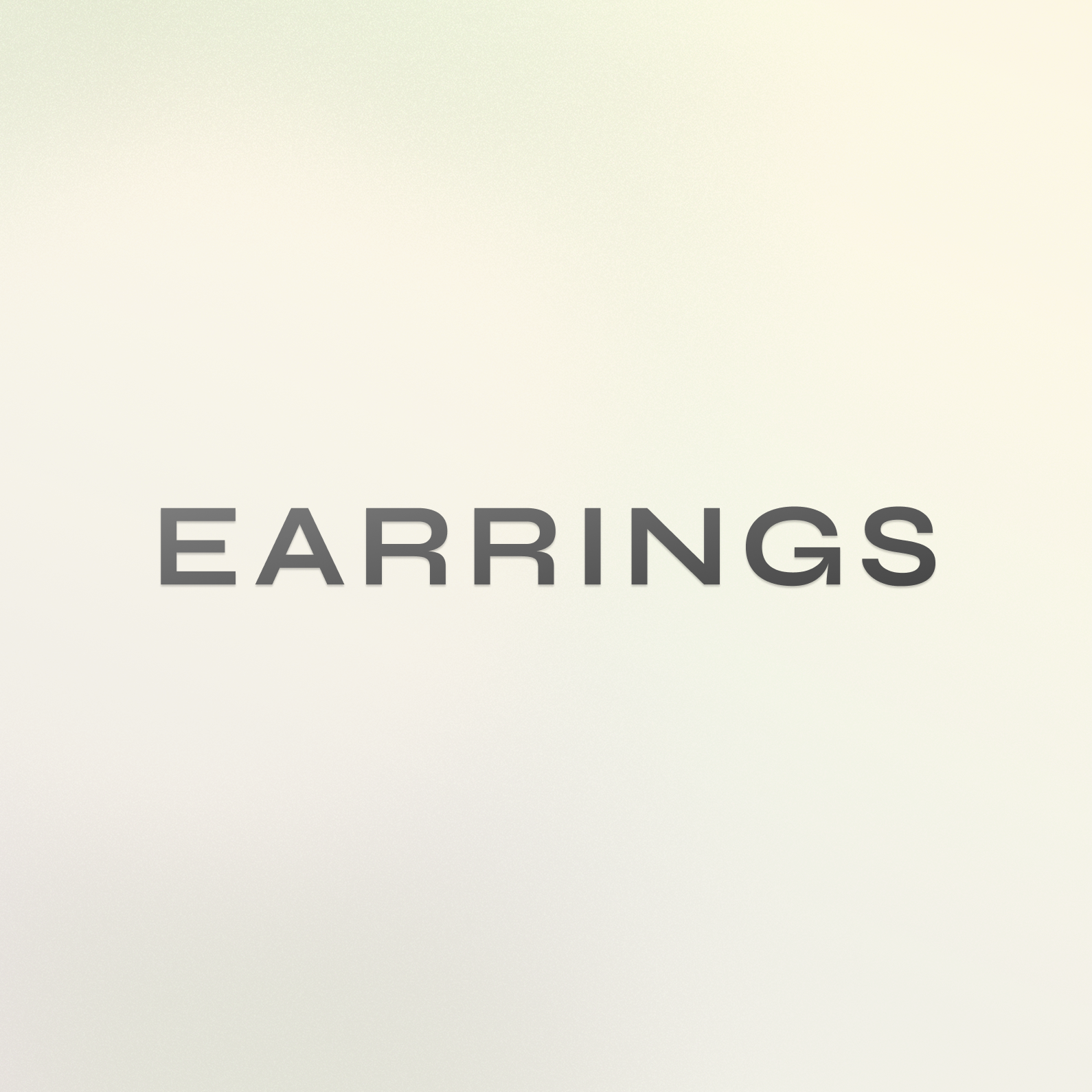The word earrings is on a white background.