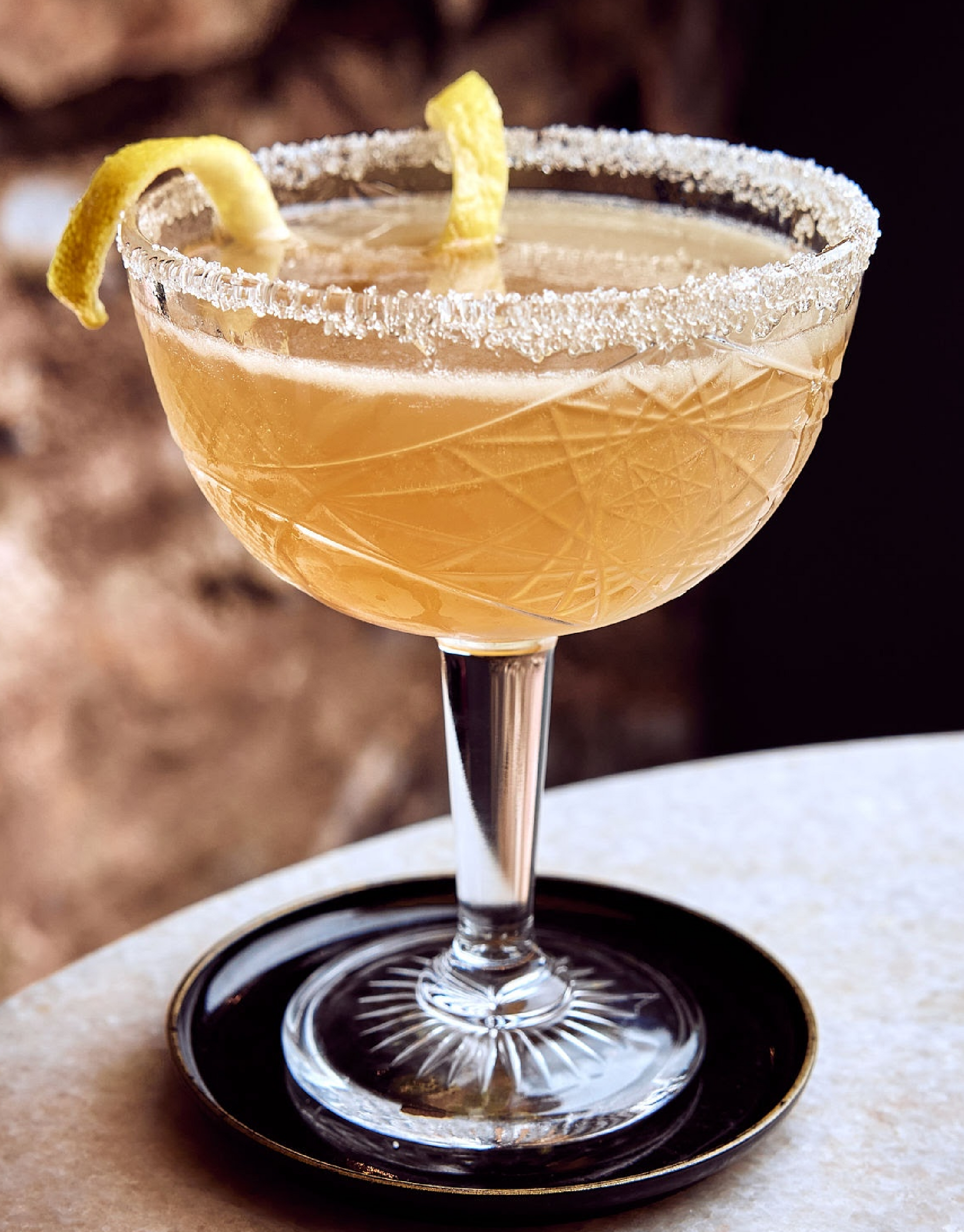 Full image of classic sidecar cocktail made in Prescott Arizona