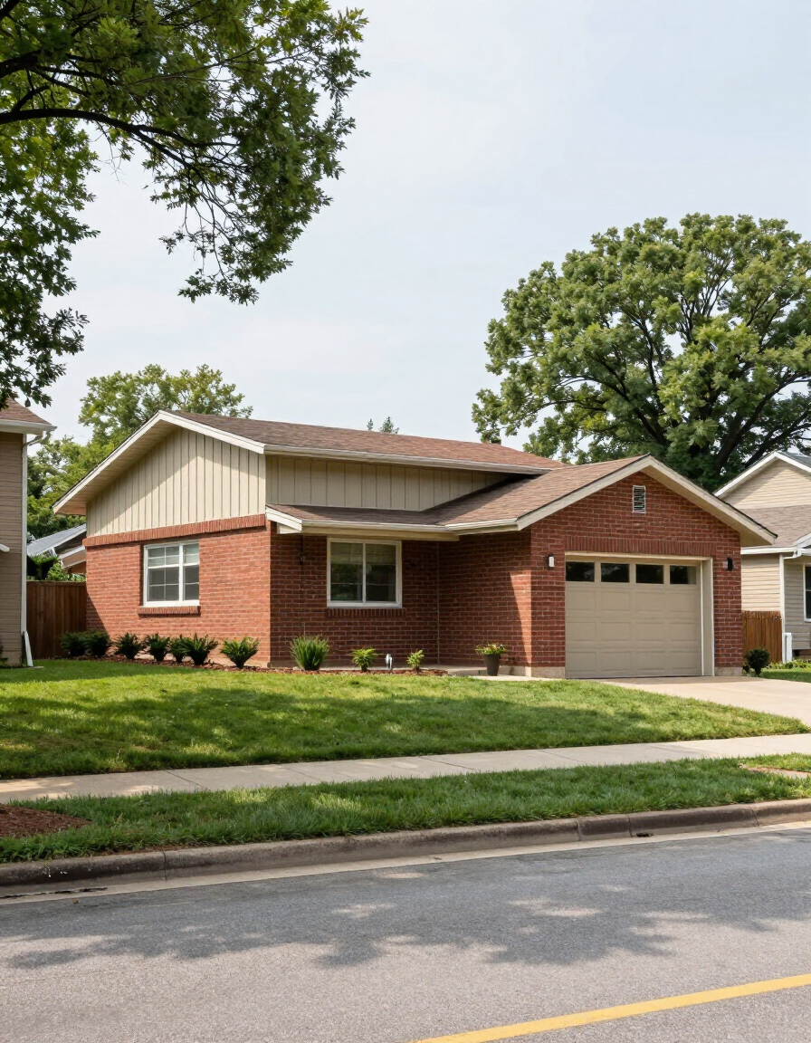 Mid-century brick ranch home in St. Louis County typical of Overland, Affton, Hazelwood, and Ferguson neighborhoods.