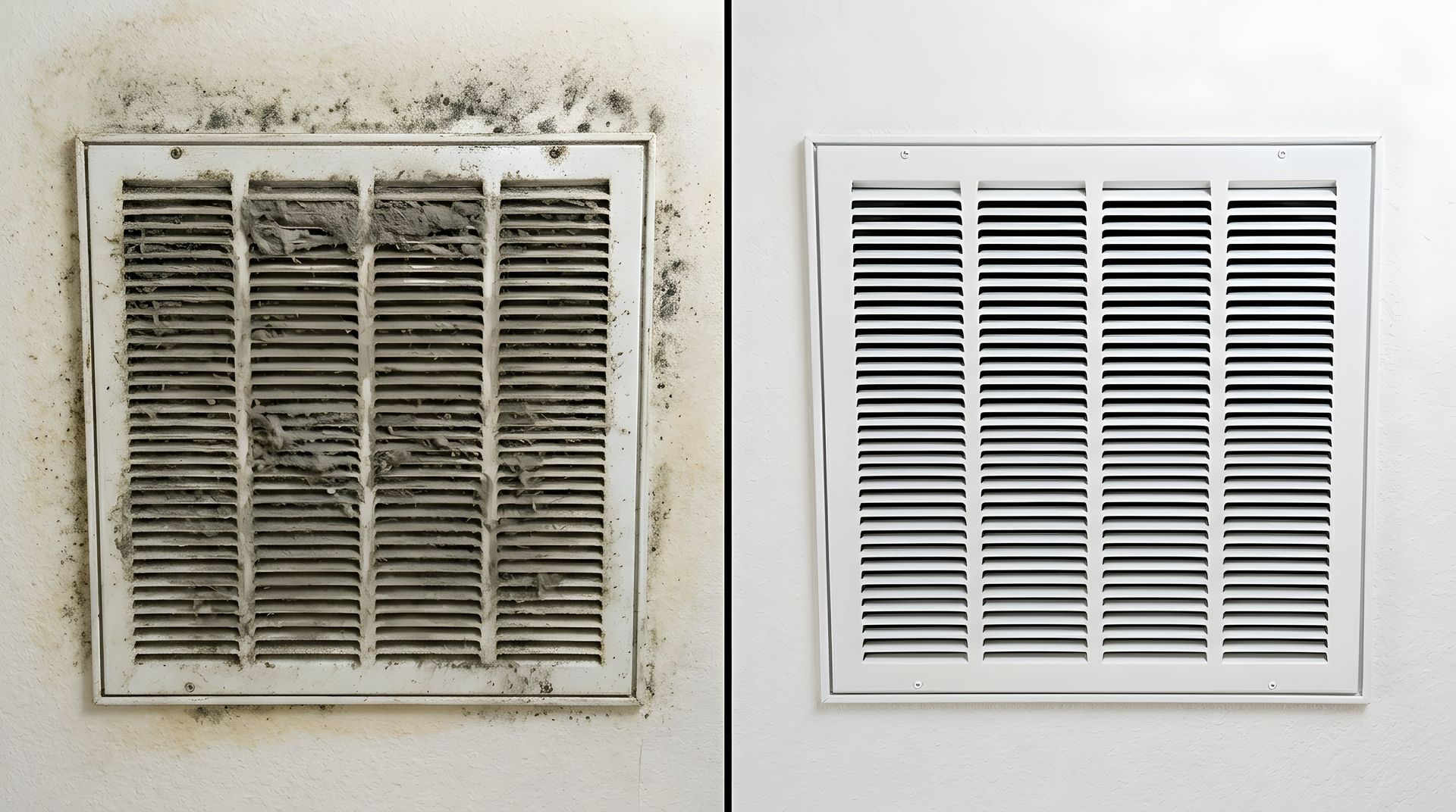 Licensed technician in PPE assessing mold damage in a mid-century south St. Louis County ranch home.