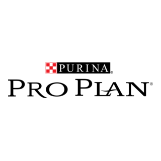 Logotipo de Purina Pro Plan en negro y rojo sobre fondo blanco.