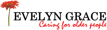 Logo featuring a red gerbera daisy and the text 