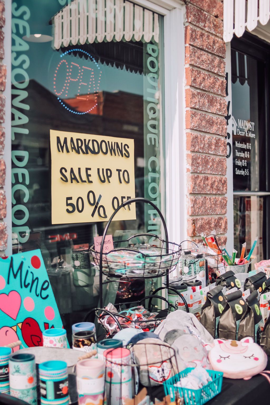 Shopfront window with 