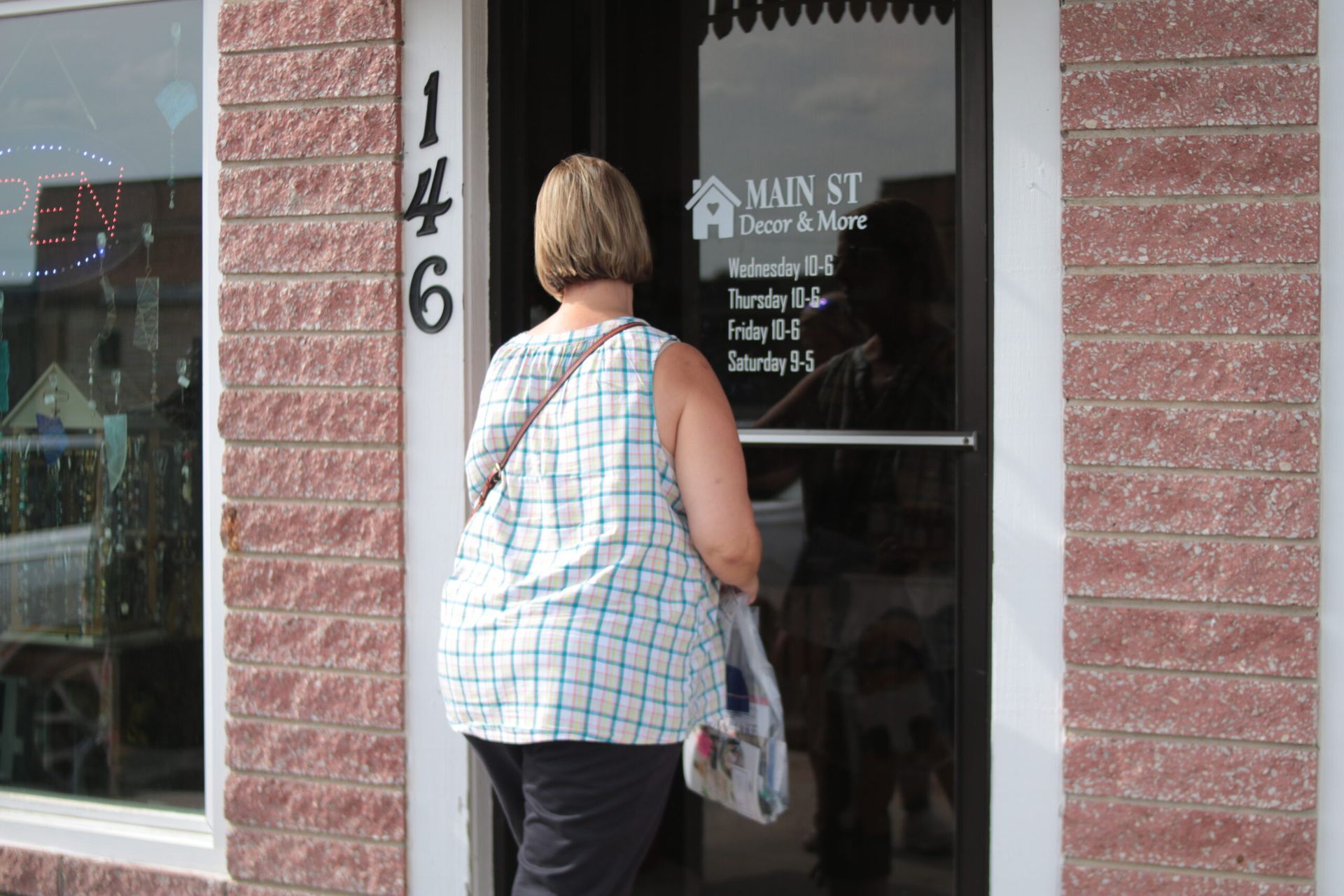 Woman entering 