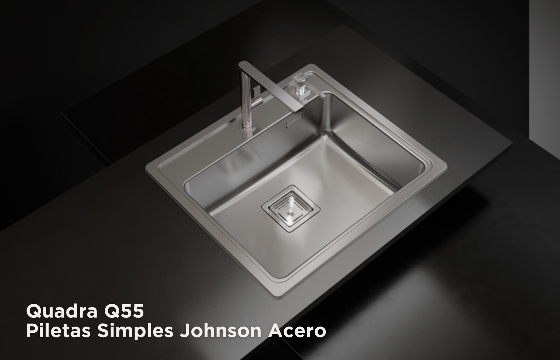 Fregadero de cocina de acero inoxidable con grifo