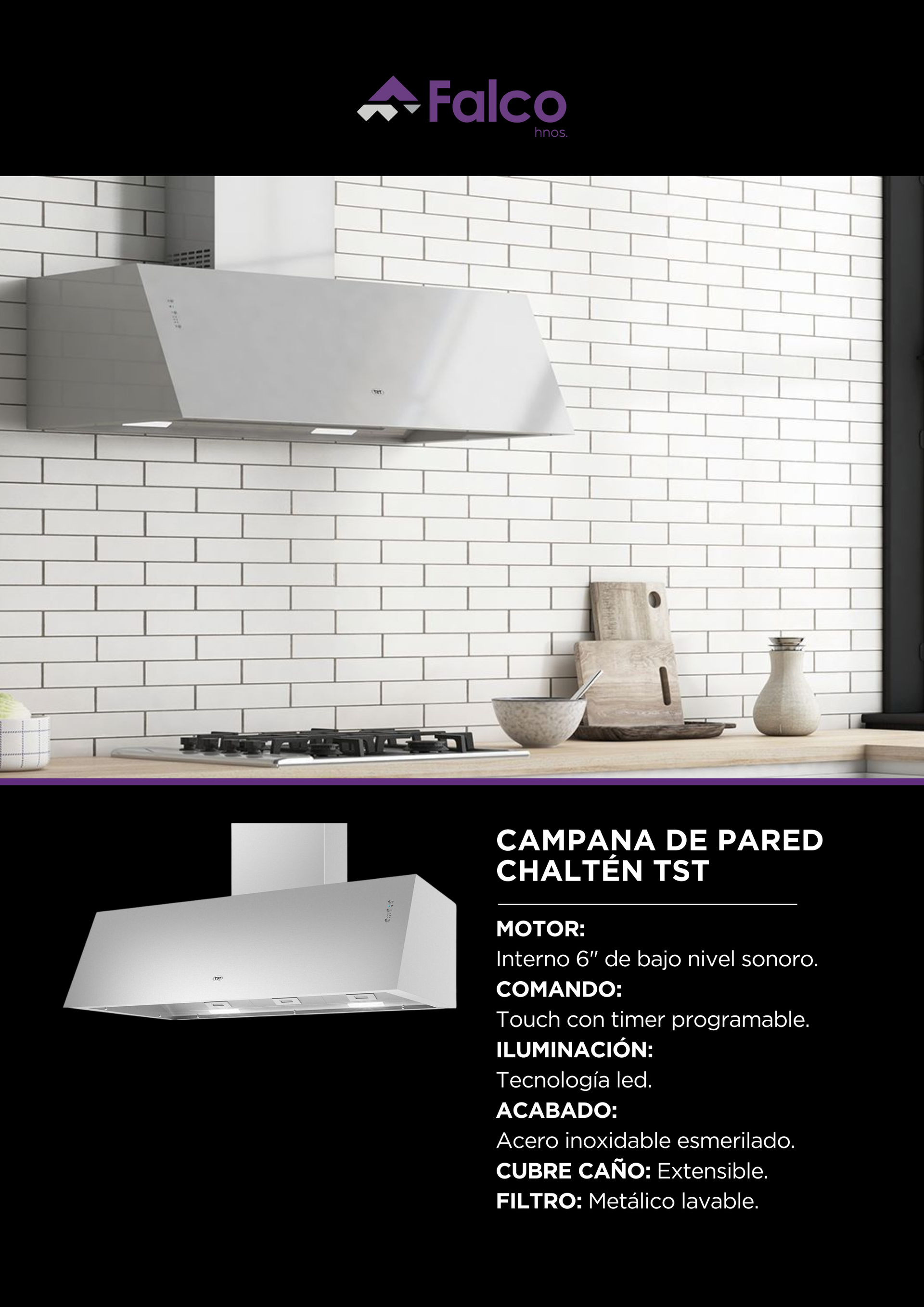 Cocina moderna con salpicadero de azulejos blancos tipo metro