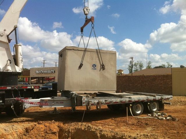 Installing septic tank — Corsicana, TX — AKV Plumbing Co