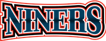 "NINERS" text in dark blue, outlined in white, red, and black, curved banner style.