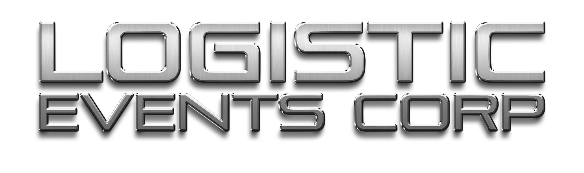A logo for logistic events corp on a white background