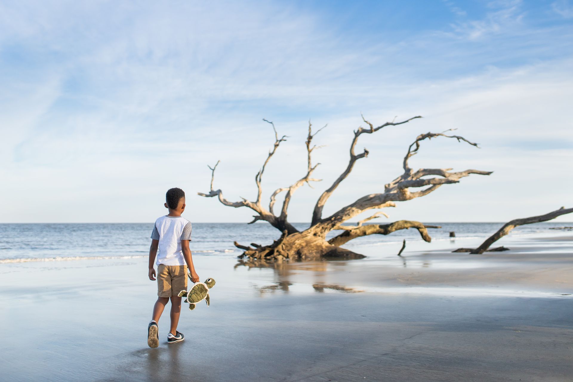 Kid on beach in Jekyll Island