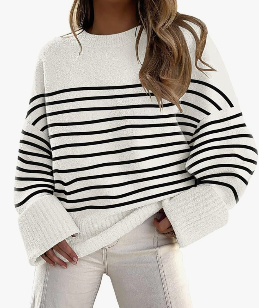 Photo credit: Amazon Black and white striped sweater
