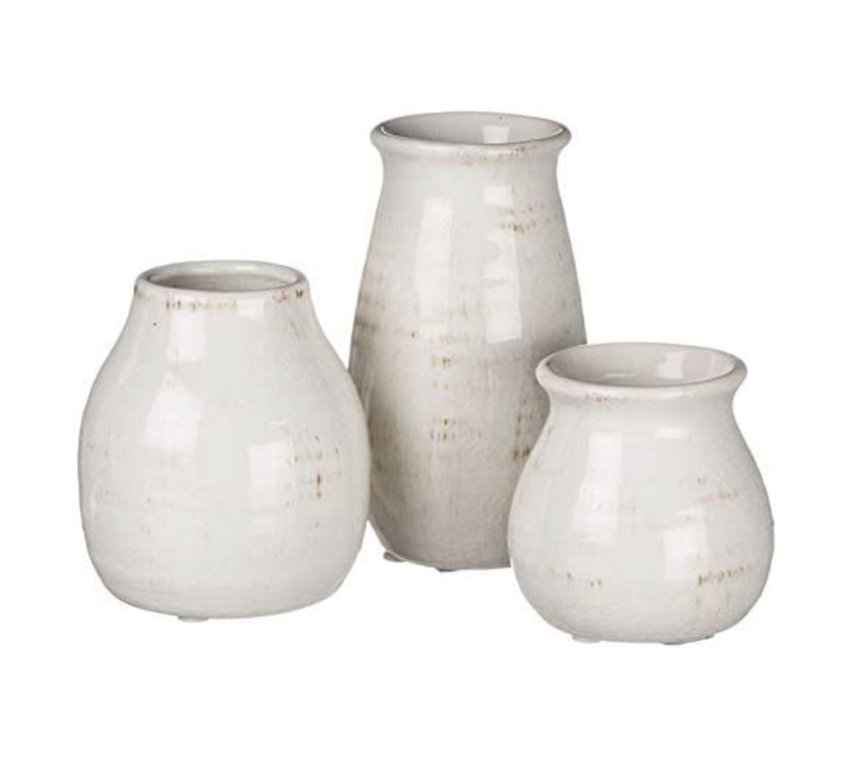 White ceramic vases