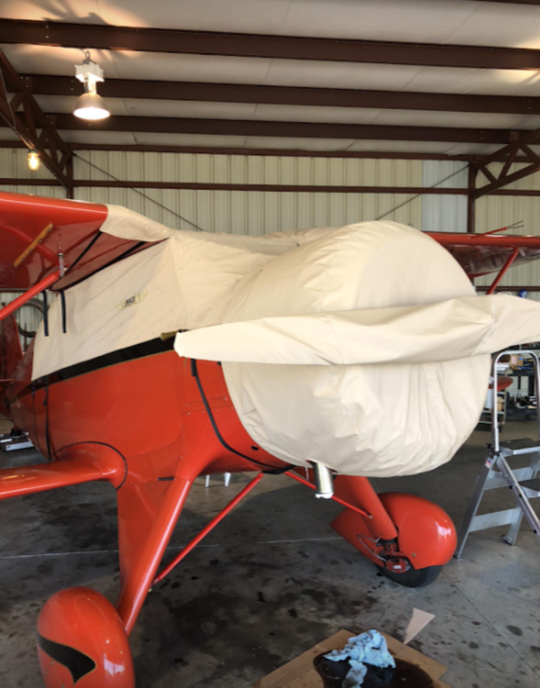 small red airplane