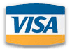 A blue and yellow visa logo on a white background.