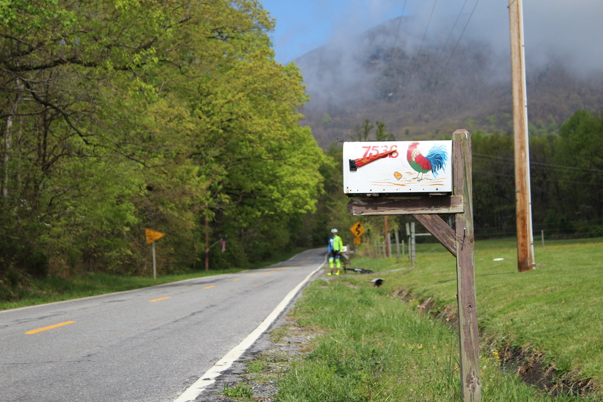 A road with a sign on the side of it