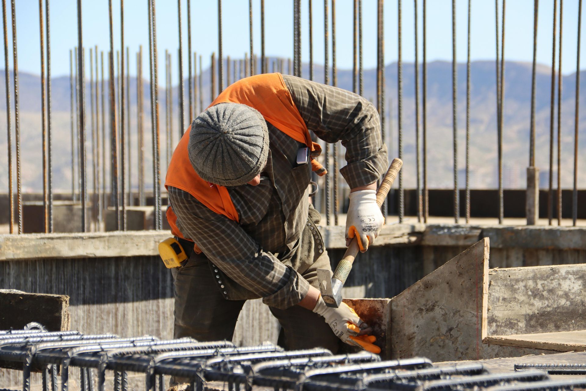 Riverhead Concrete Services crew preparing concrete forms for foundation project