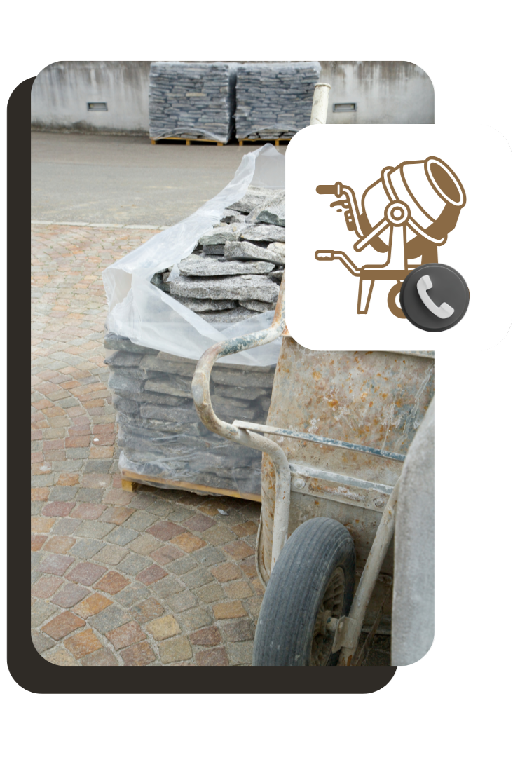 Concrete driveway contractors preparing forms for new installation project