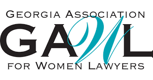 The logo for the georgia association for women lawyers