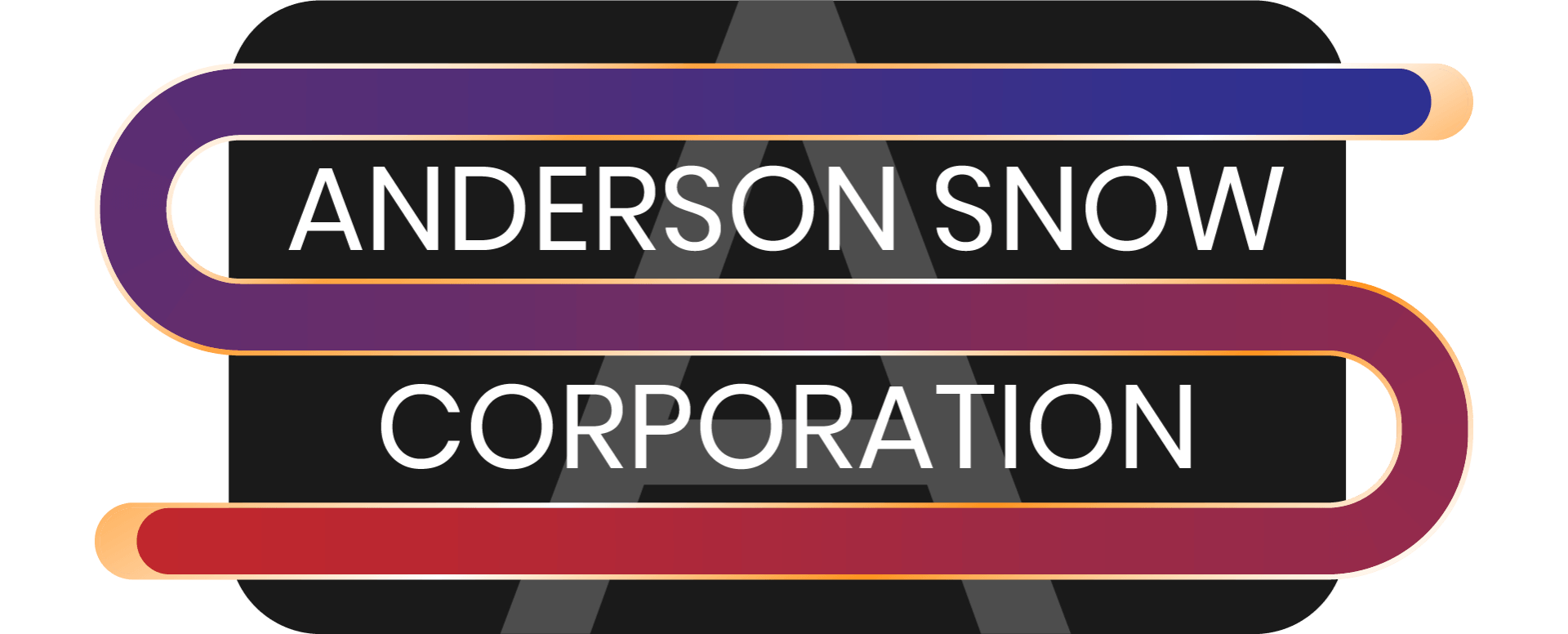 The logo for the anderson snow corporation is purple and red