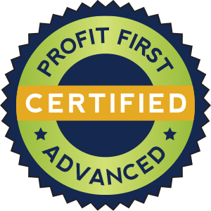 A logo that says profit first certified advanced