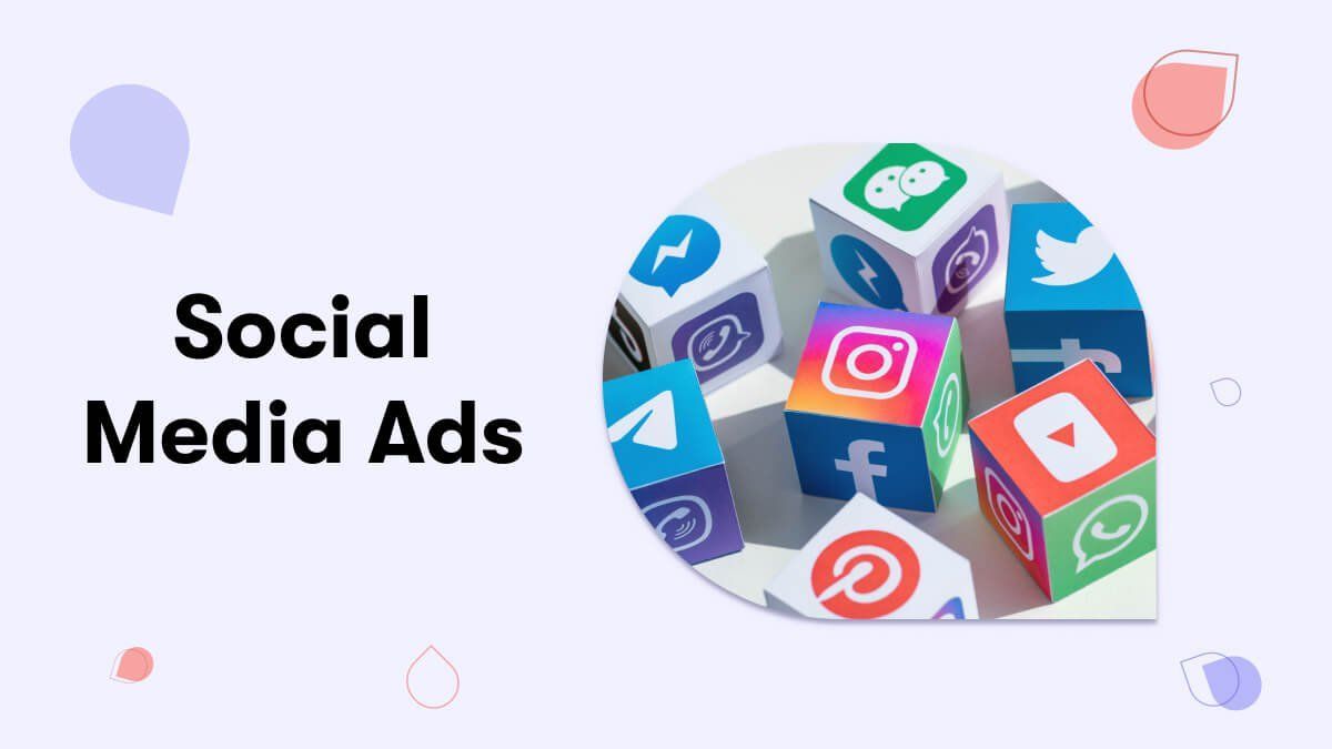 a bunch of cubes with social media icons on them .