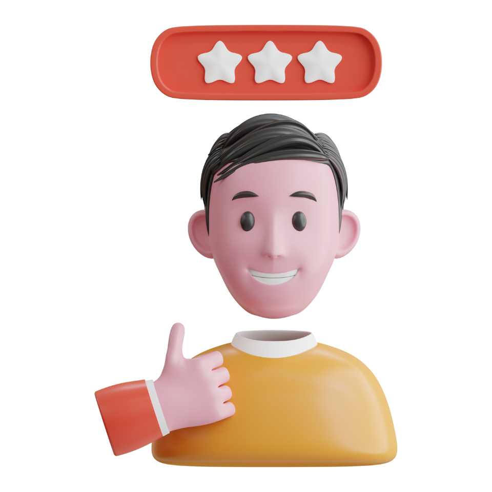 a 3d illustration of a man giving a thumbs up .