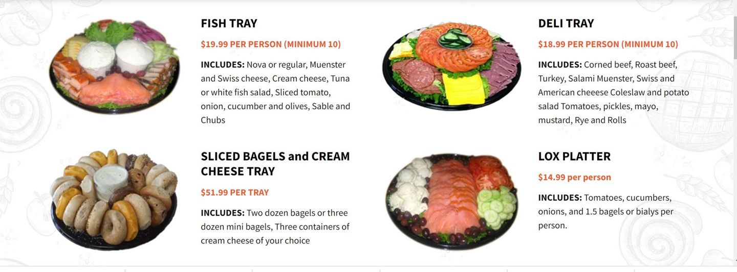 Upper Crust Bagels Menu