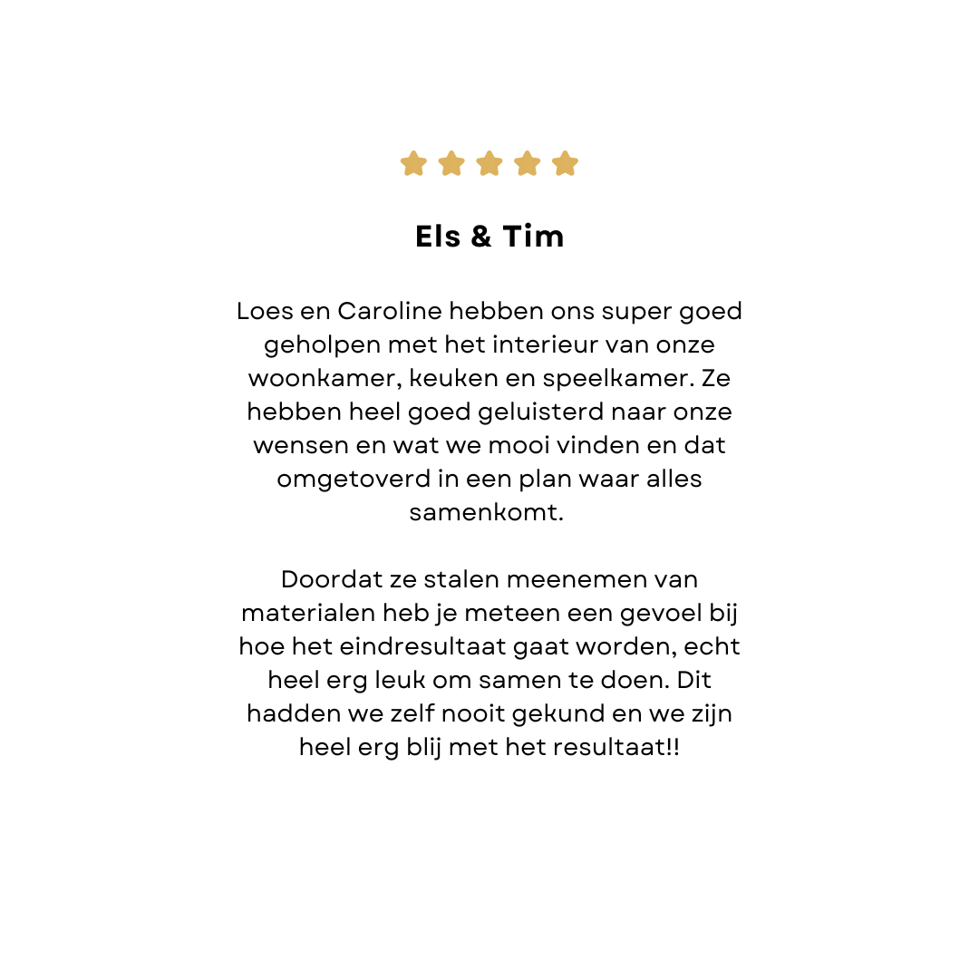 Klantrecensie met vijf gouden sterren
