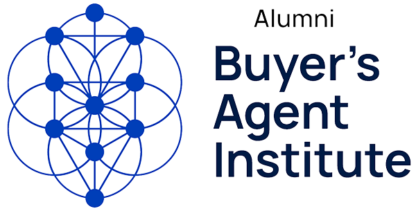 Alumni Buyer’s Agent Institute logo with blue network sphere icon on white background