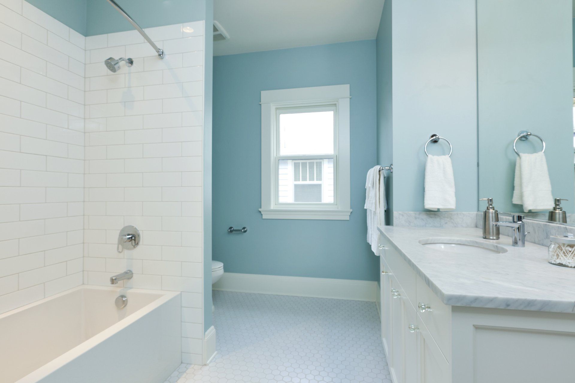 A Blue Bathroom — Western Washington — Water Concepts