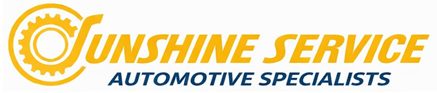 Sunshine Service Automotive Specialists logo in yellow, orange, and blue with gear icon | Sunshine Service Automotive Specialists