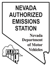 Nevada Authorized Emissions Station sign with Nevada Department of Motor Vehicles logo and state outline | Sunshine Service Automotive Specialists