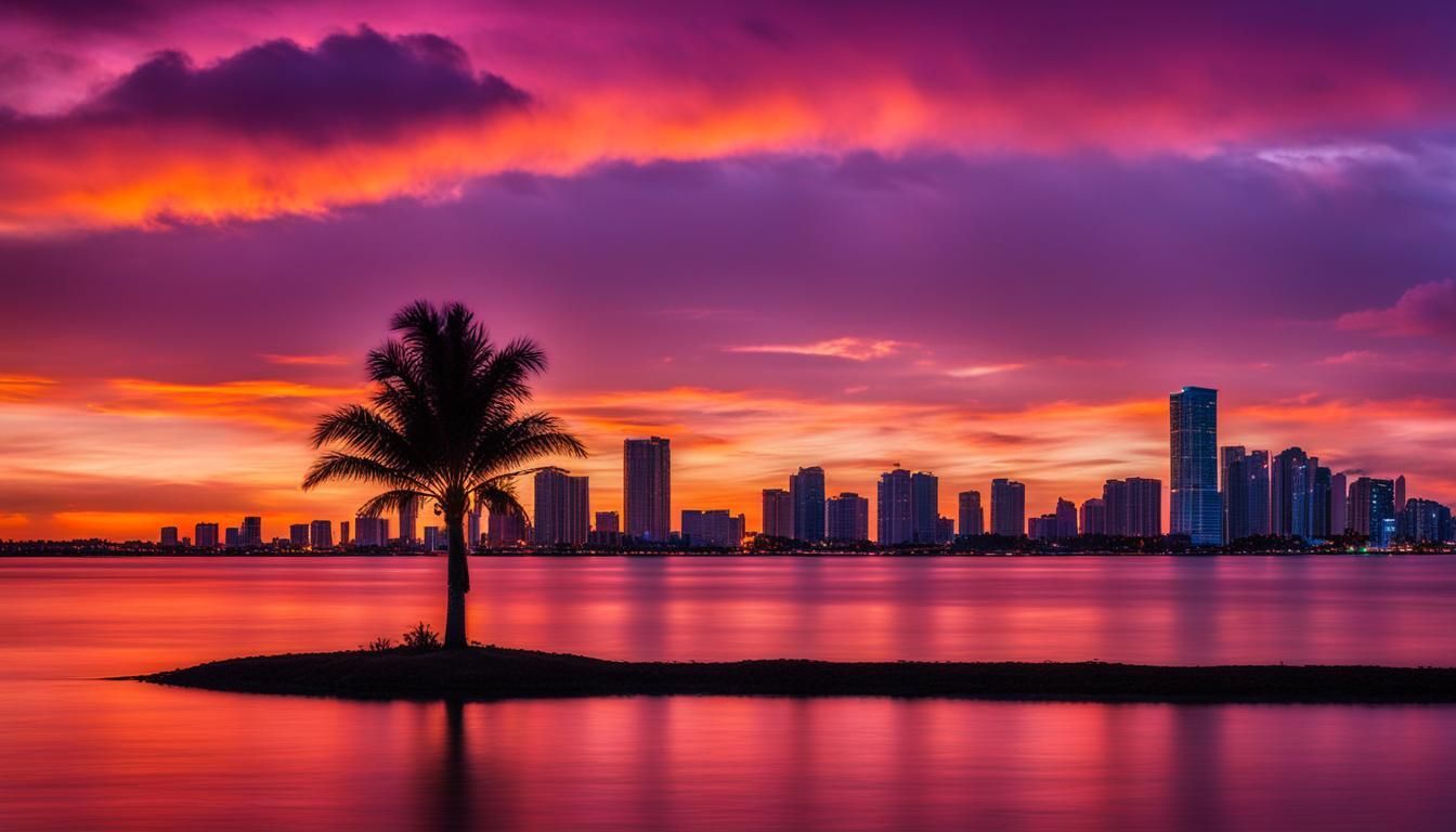 Miami Sunset from Biscayne Bay.