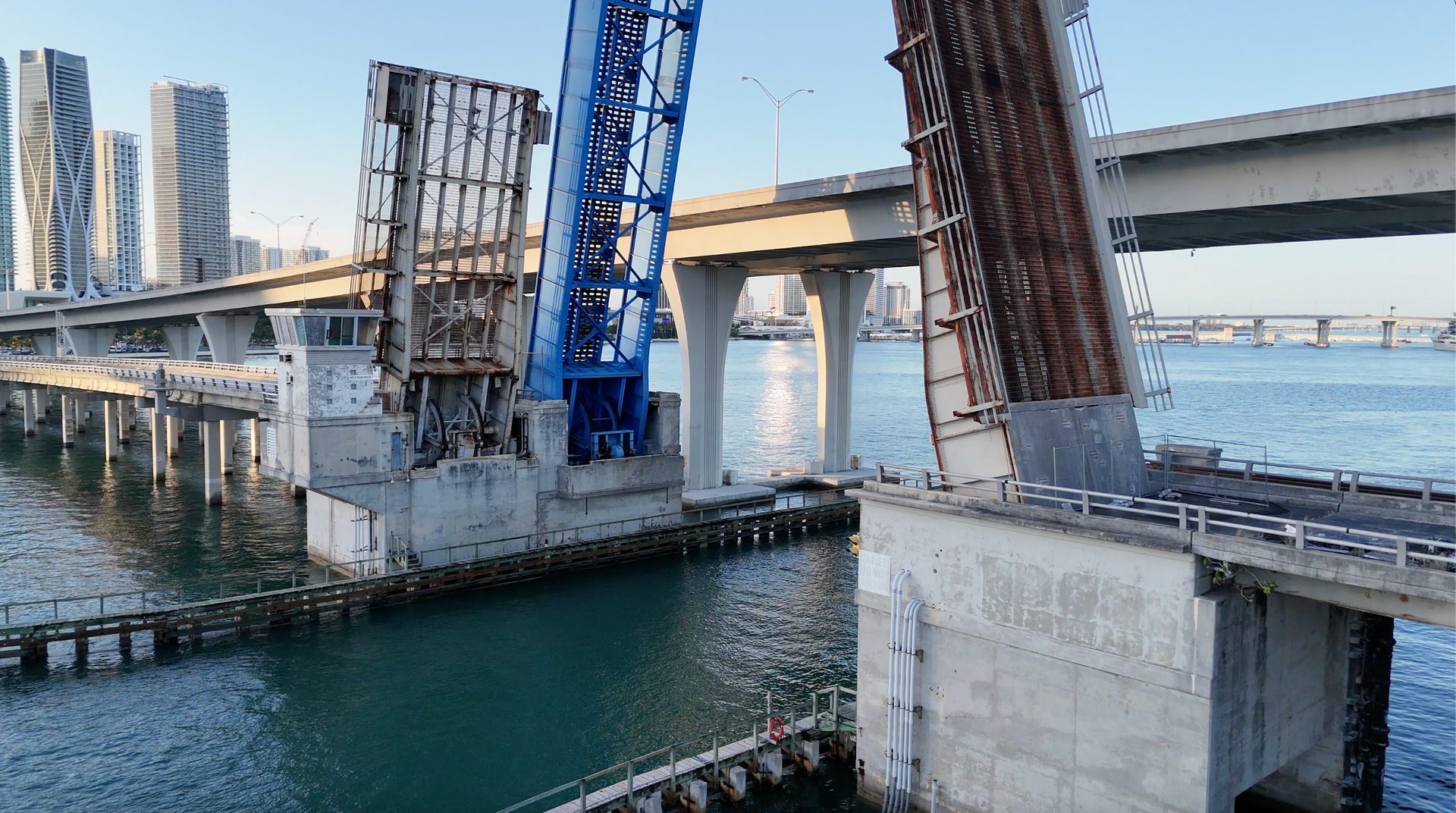 the port bridge in Biscayne Bay, no the bridge does not go to south beach.