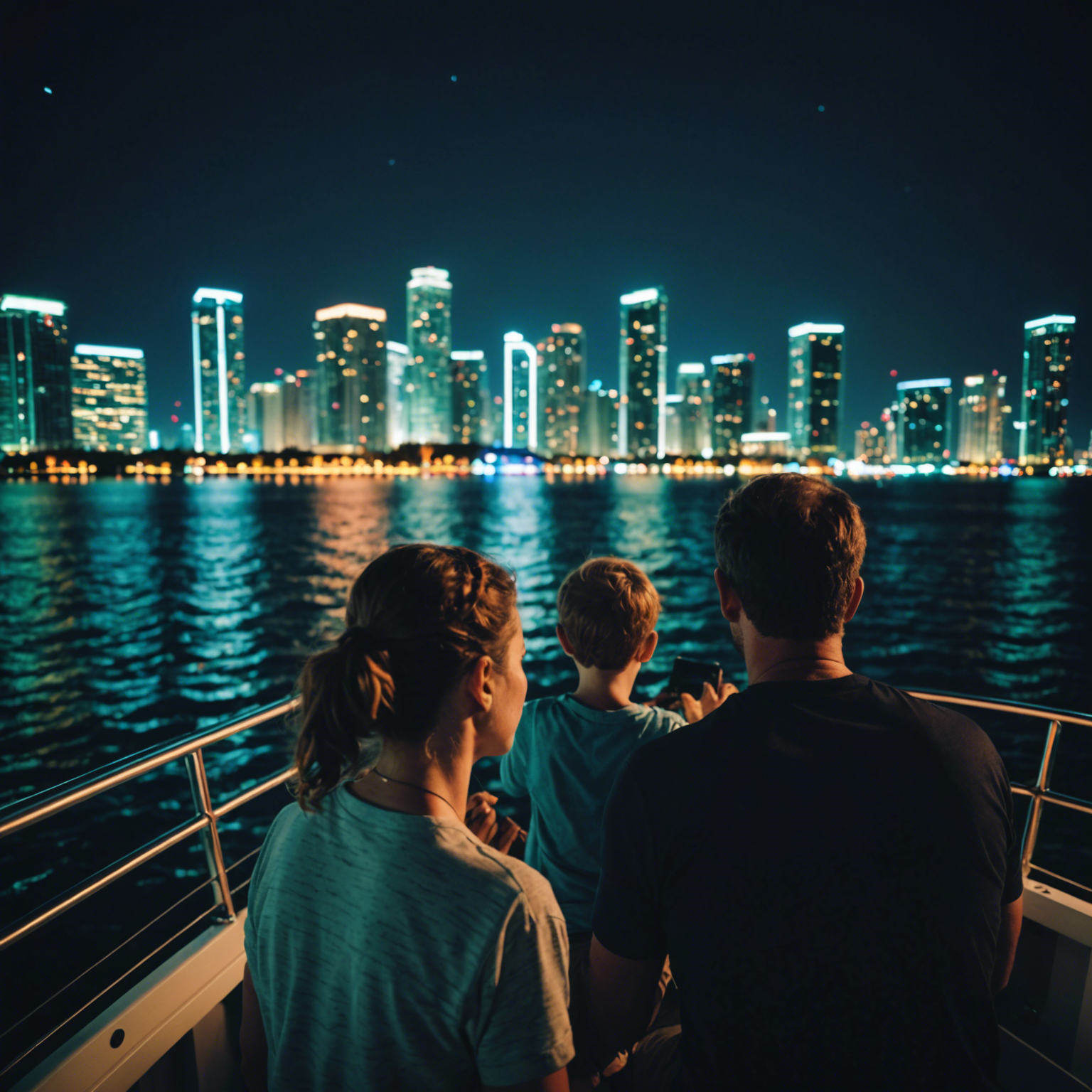 Miami Night Cruise on a Miami Boat Tour, yes a Miami Boat Tour in Biscayne Bay Miami Boat Tours, Miami night