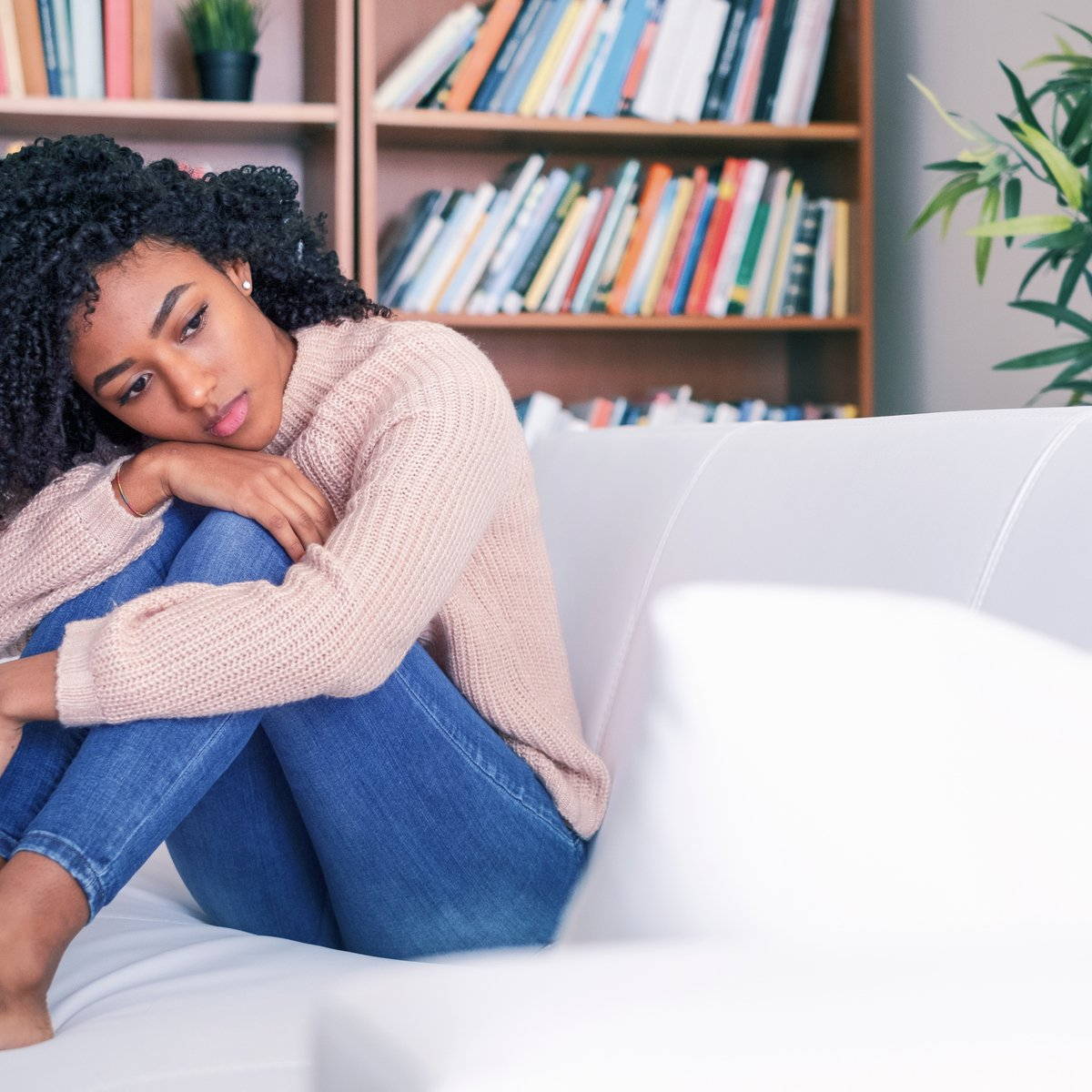 African American Woman Sitting alone