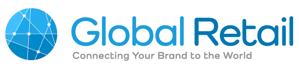 Global Retail logo with blue globe icon and tagline “Connecting Your Brand to the World”
