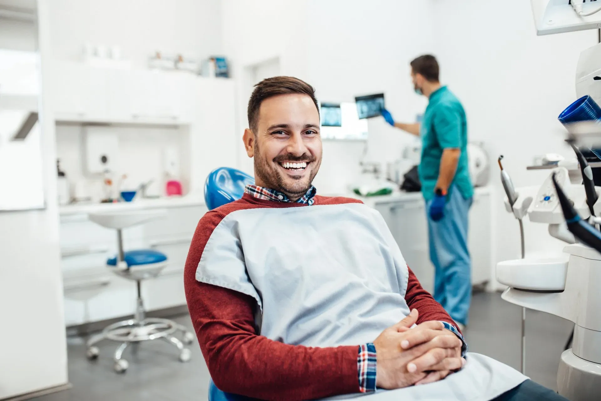 Man Having Dental Treatment — Northfield, MN — Heritage Dental Care Man Having Dental Treatment — Northfield, MN — Heritage Dental Care