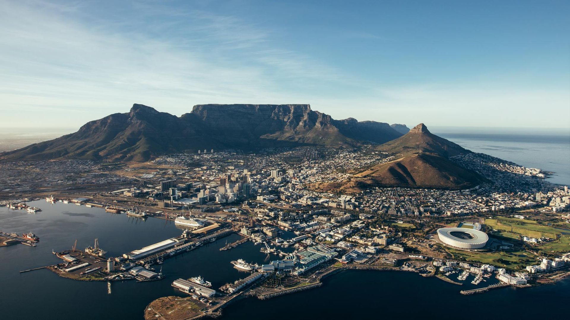 Cape Town Harbour Aerial View