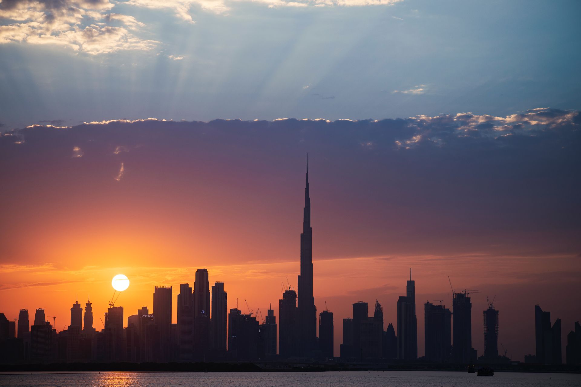 The Palm Jumeriah, Dubai, UAE Dubai Skyline, Sunset