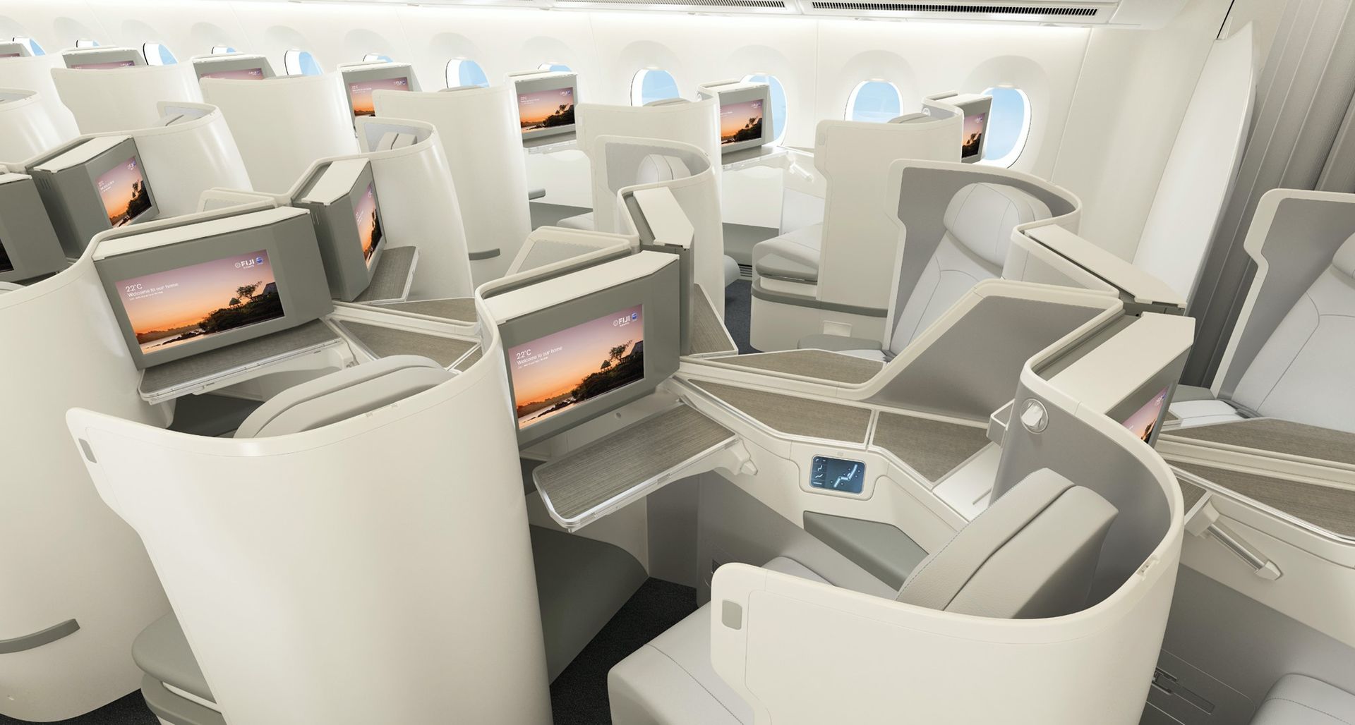 Fiji Airways A350-900 Aircraft Business Class Cabin